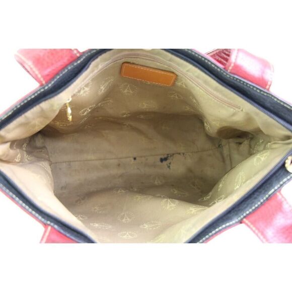 ROOMY La Tour Eiffel RED GENUINE LEATHER LOGO SHOULDER BAG HANDBAG TOTE PURSE - Picture 9 of 14